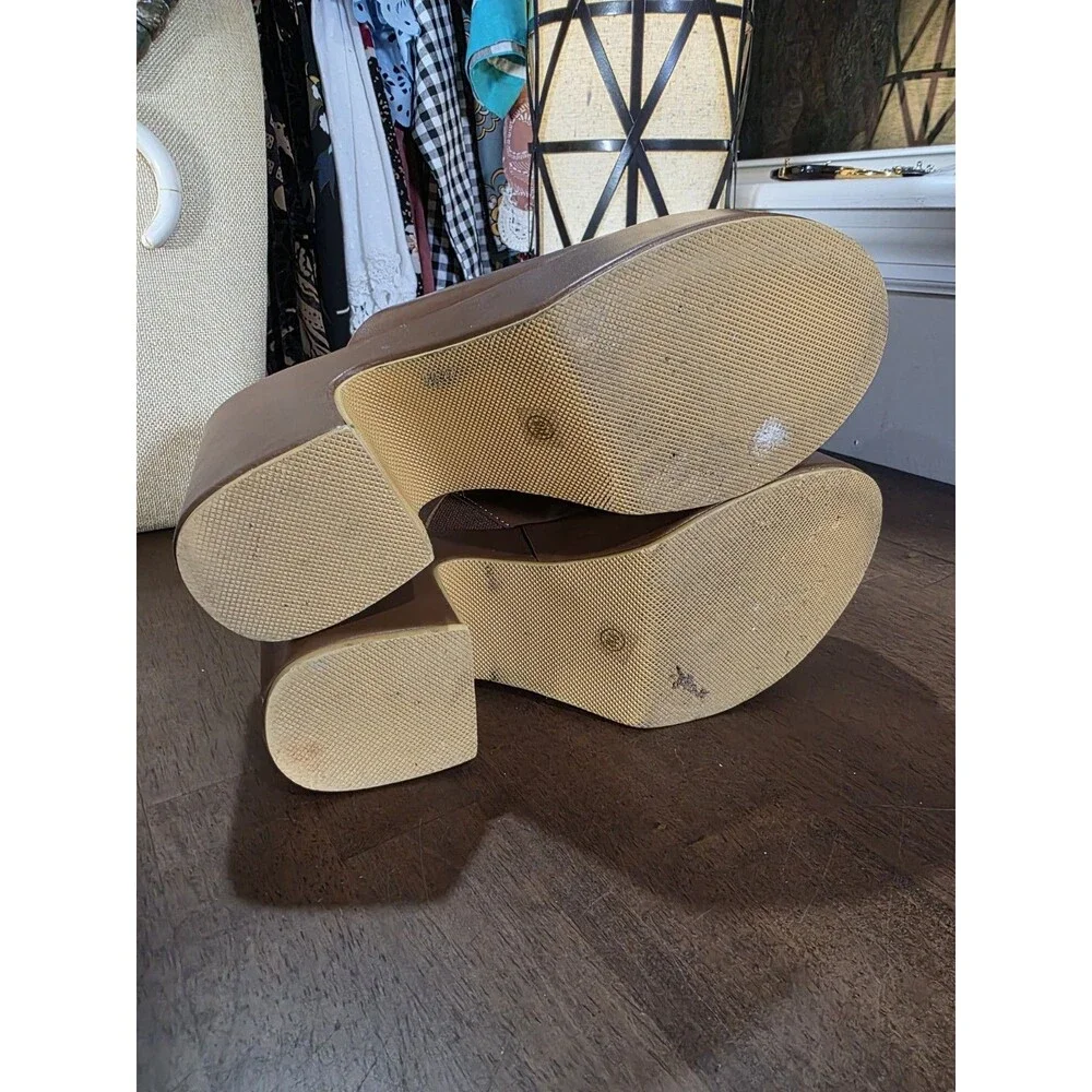 Beach by Matisse Jayde Brown Vegan Leather Platform Clogs Mules Slide Shoes 9 M